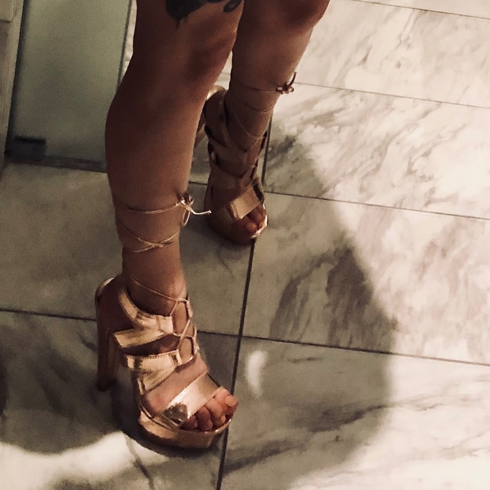 Rose gold fashion nova heels brand new !